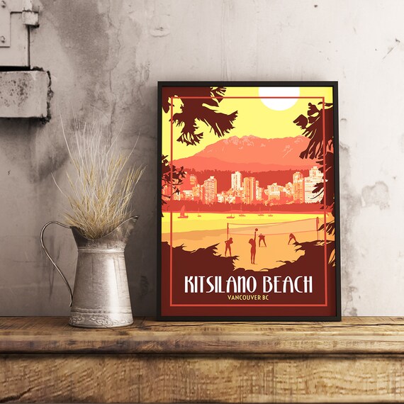 Vancouver BC Vintage Travel Poster Etsy