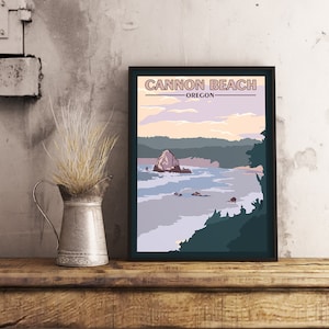 Cannon Beach OR - Poster de voyage vintage