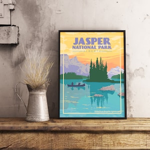 Jasper Nationalpark Alberta - Vintage Reiseplakat