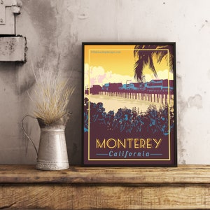 Affiche de voyage vintage Monterey, Californie