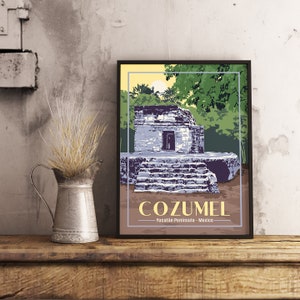Cozumel Yucatan Peninsula Mexico - Vintage Travel Poster