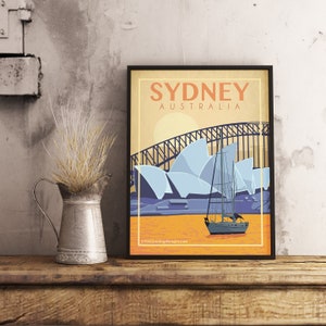 Sydney Australie - Poster de voyage vintage