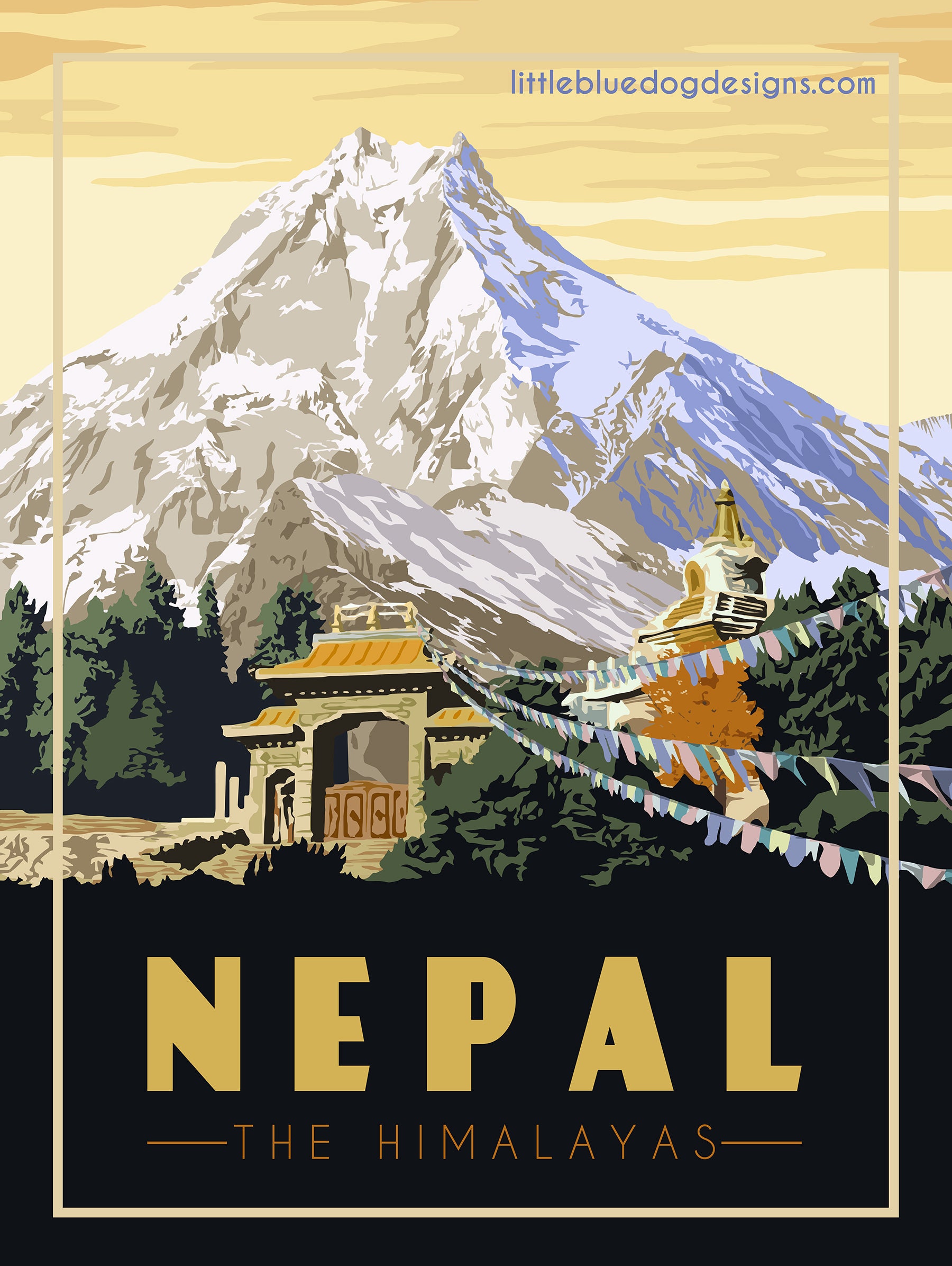 Nepal Himalayas - Vintage Travel Poster - Etsy