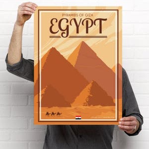 Egypt Pyramids Of Giza Vintage Travel Poster image 3