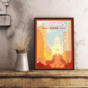 Austin TX - Vintages Reiseplakat