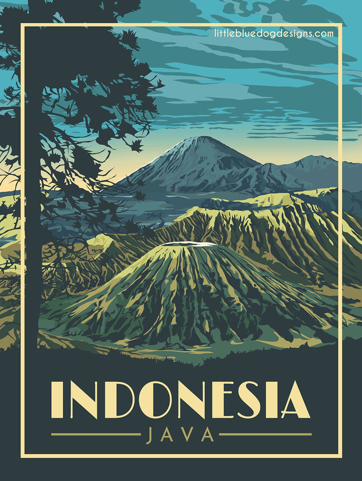 Indonesia Java - Vintage Travel Poster - Etsy