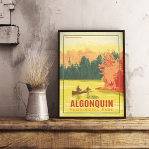 Algonquin Provincial Park Ontario - Vintage Travel Poster