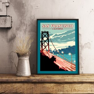 San Francisco CA - Vintage Reiseplakat