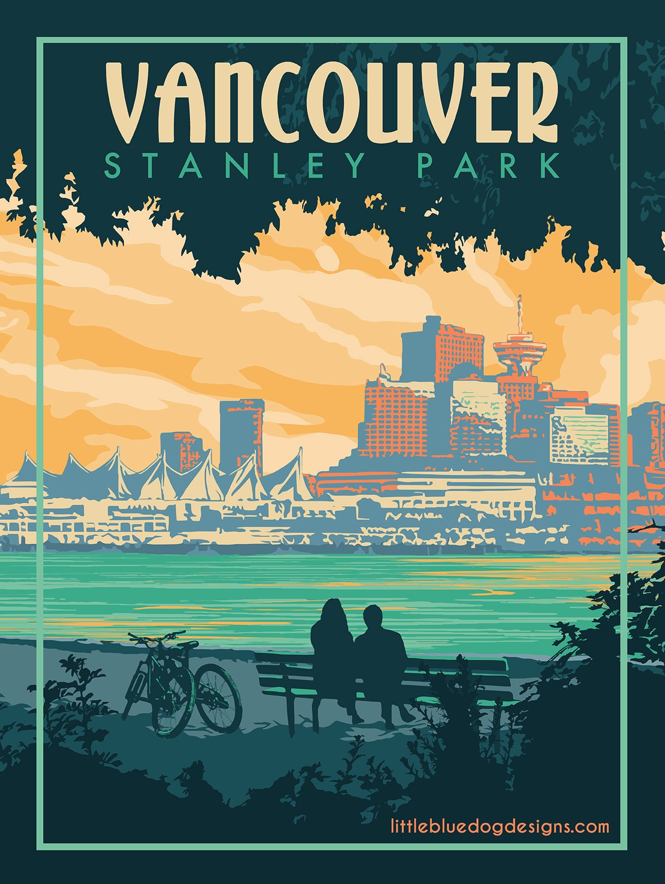 Vancouver Stanley Park Vintage Travel Poster Etsy