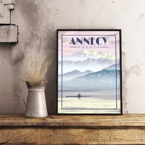 Annecy Francia - Poster di viaggio vintage