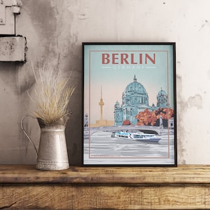 Berlin Allemagne - Poster de voyage vintage