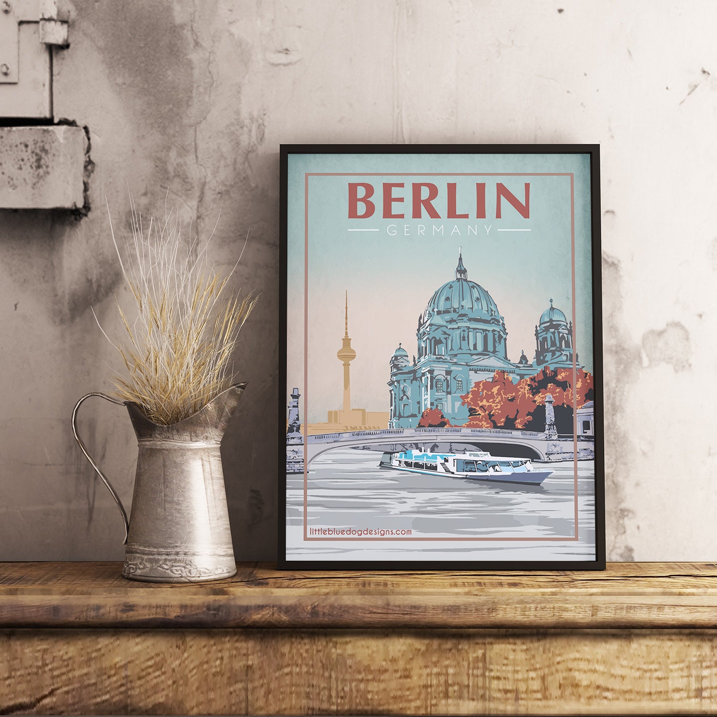 Berlijn Duitsland Vintage Travel Poster Etsy Nederland
