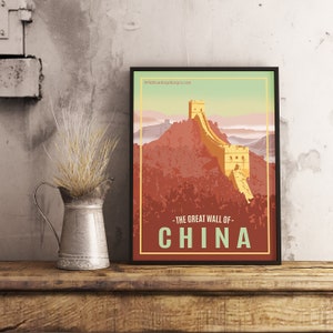 Die Chinesische Mauer - Vintage Reiseplakat