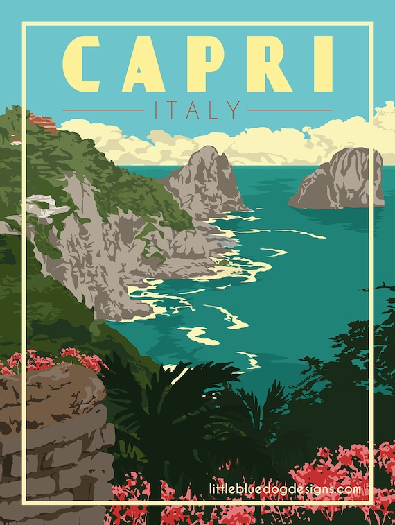 絵画 CARTUSIA CAPRI vintage poster Original Vintage Poster CARTHUSIA I PROFUMI DI CAPRI
