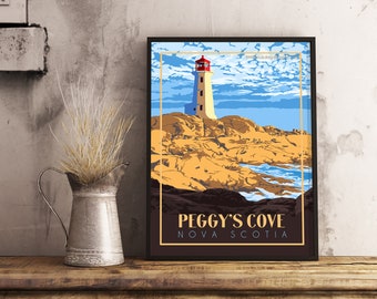 Peggy's Cove Nova Scotia - Vintage Travel Poster