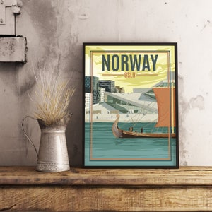 Norway Oslo - Vintage Travel Poster