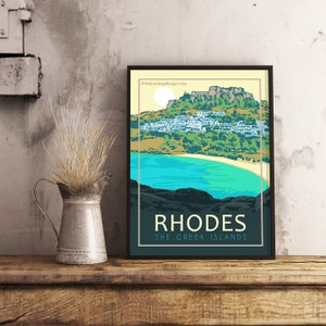 Rodi Grecia - Poster di viaggio vintage