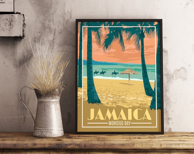 Jamaica Montego Bay - Vintage Travel Poster