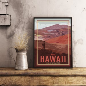 Haleakala Maui Hawaii - Vintage Travel Poster