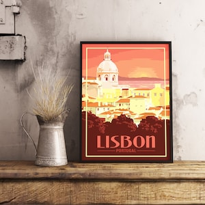 Lissabon Portugal - Vintage Reiseplakat