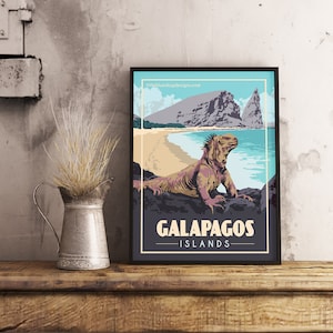 Îles Galapagos Equateur - Poster de voyage vintage