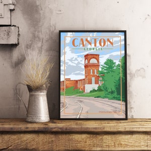 Canton de Géorgie - Poster de voyage vintage