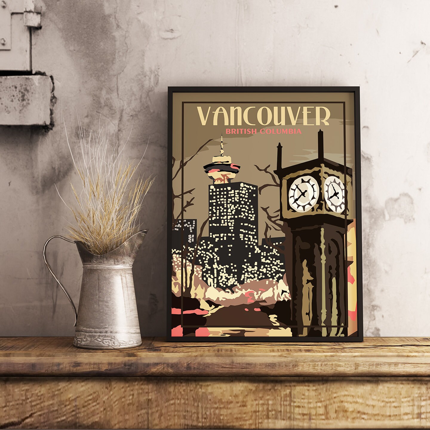 Vancouver BC Vintage Travel Poster Etsy