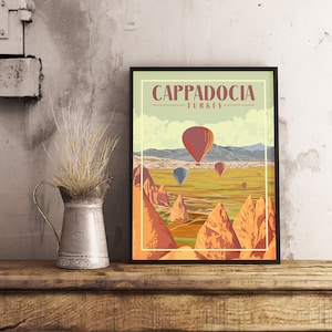 Cappadoce Turquie - Poster de voyage vintage