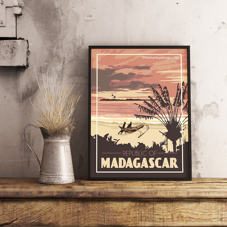 Madagascar - Vintage Travel Poster - Etsy