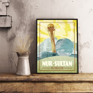 Póster Nur Sultan Cazaquistão - Viagens Vintage