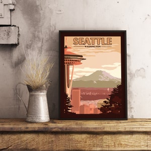 Seattle WA - Vintage Travel Poster