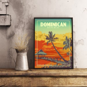 Dominikanische Republik Karibik - Vintage Reiseplakat