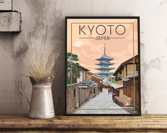 Kyoto Japan - Vintage Travel Poster