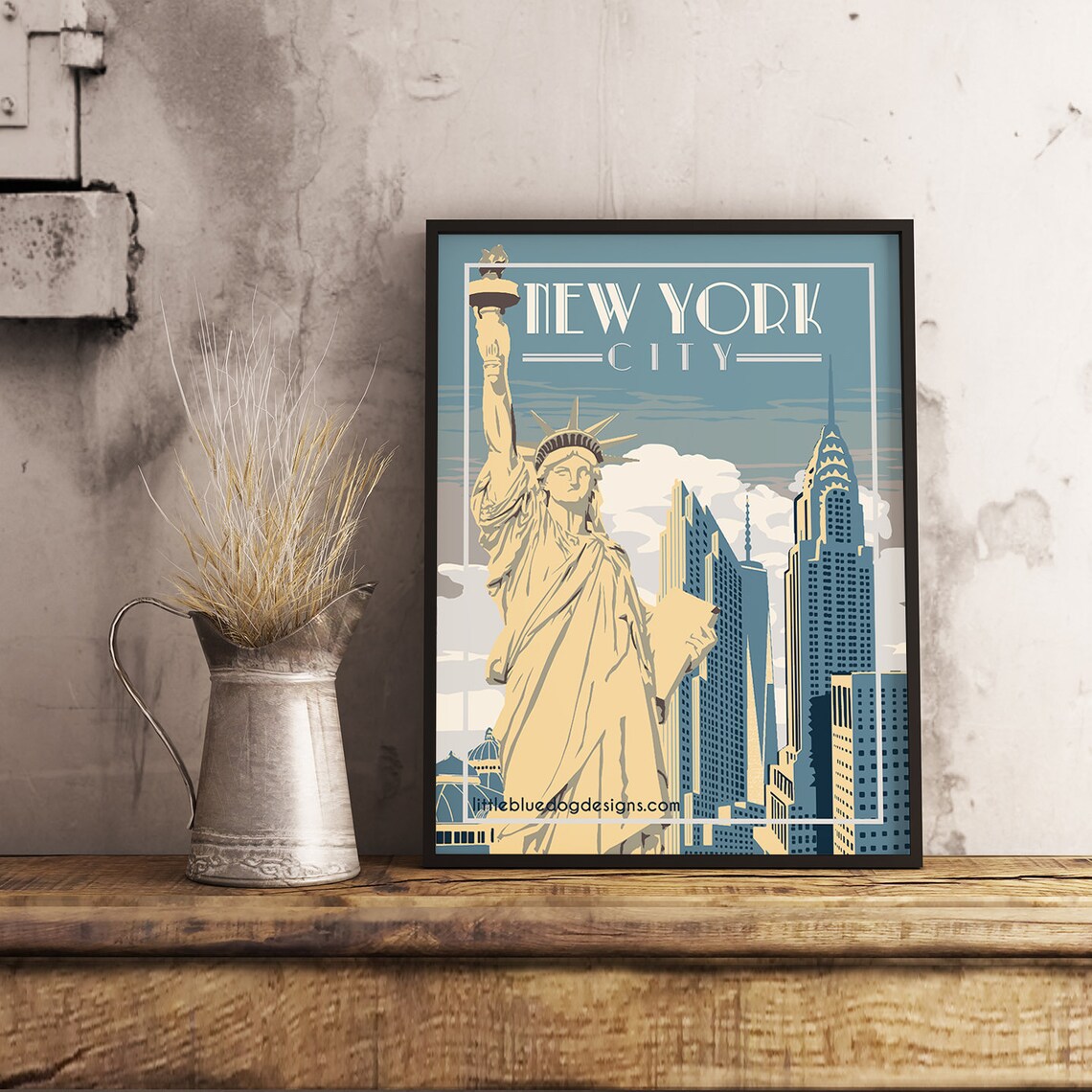 New York City Vintage Travel Poster - Etsy