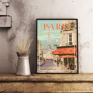 Paris France - affiche de voyage vintage