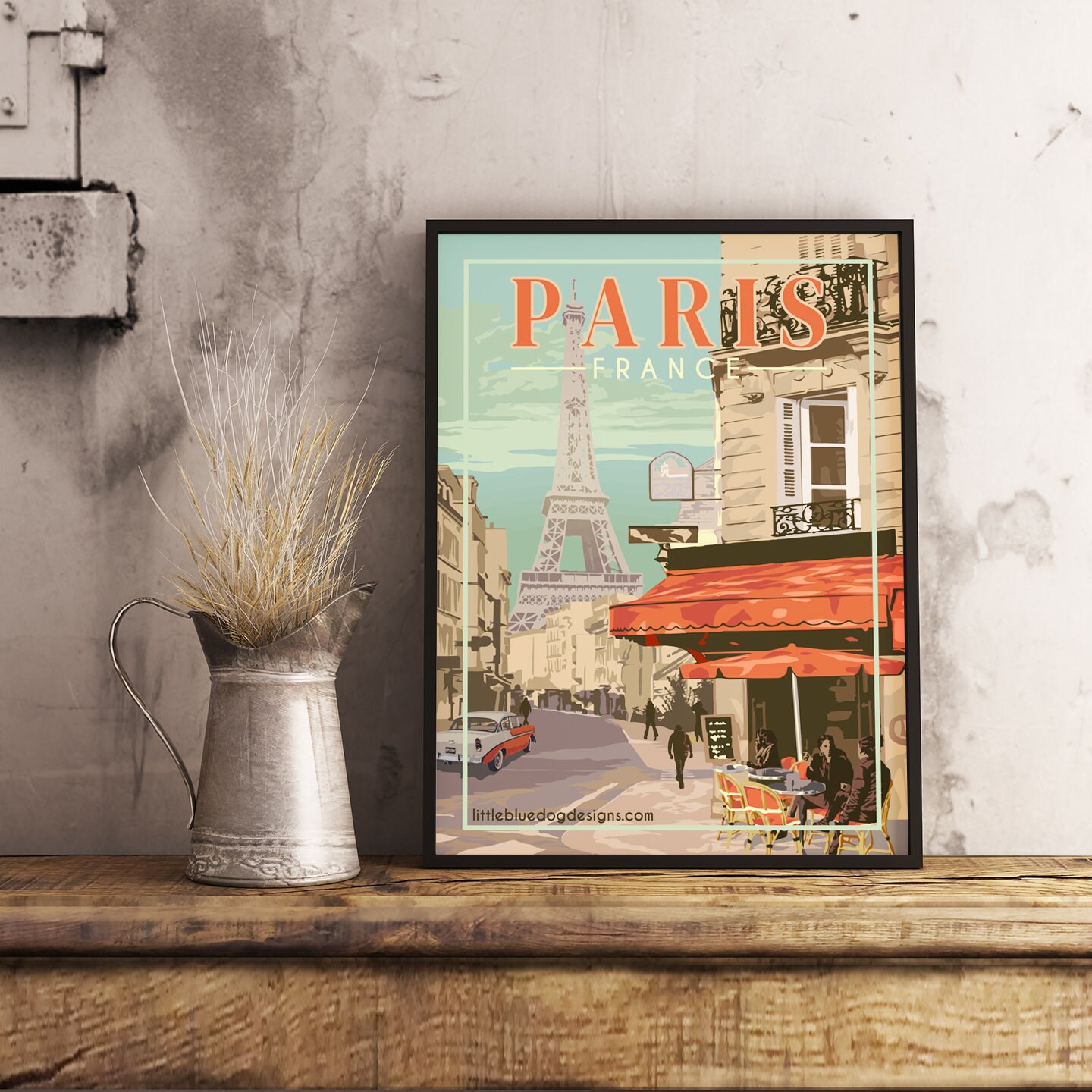 Throwback Travel Paris Poster - Wonderful 11 X 16 French Fine Art & Design  Print