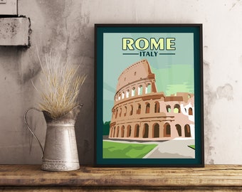 Rome Italy - Vintage Travel Poster