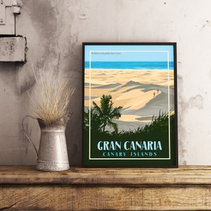 Grande Canarie - Îles Canaries - Poster de voyage vintage