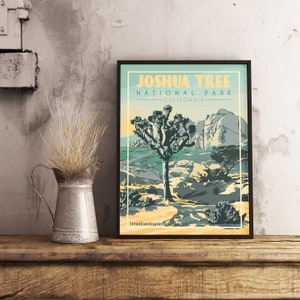 Joshua Tree Nationalpark Kalifornien - Vintage Reiseplakat