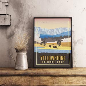Poster Parque Nacional de Yellowstone - Viagens Vintage