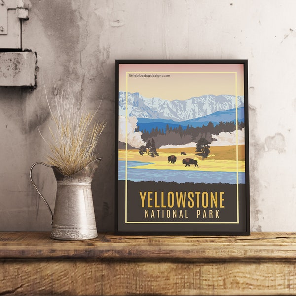 Yellowstone National Park - Vintage Travel Poster