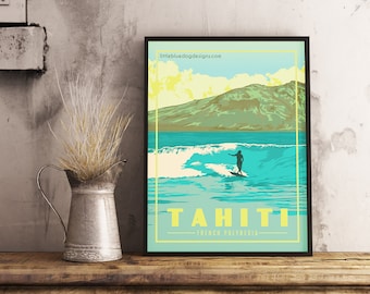 Tahiti French Polynesia - Vintage Travel Poster