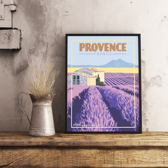 Poster Vintage Tourisme Provence Française - Format A3/A2/A1 - Reproduction Neuve - Décoration Murale