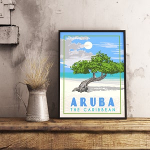 Aruba Karibik - Vintage Reiseposter