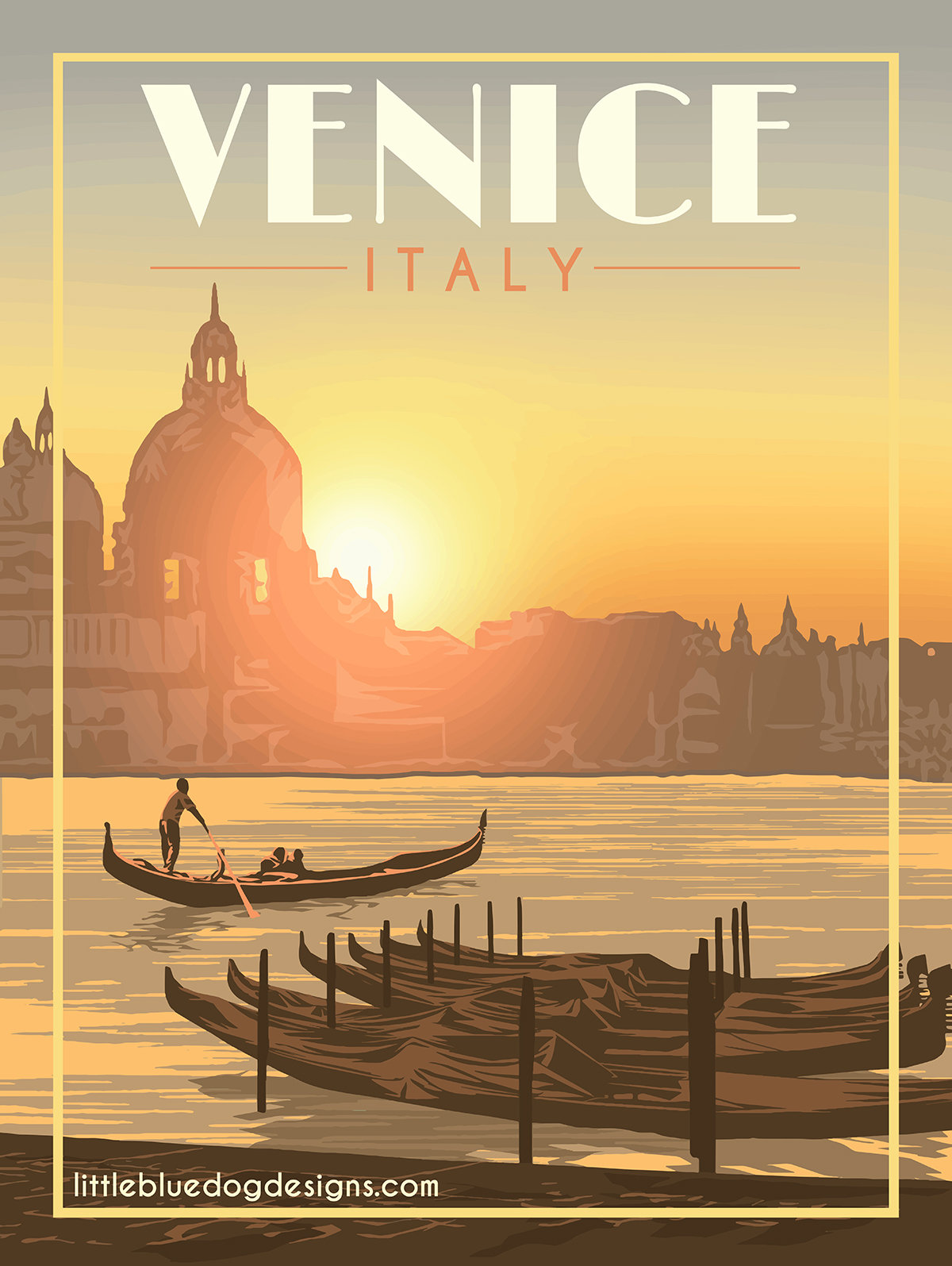 Venice Italy Vintage Travel Poster Etsy
