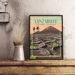 Poster Ilhas Canárias de Lanzarote - viagens vintage