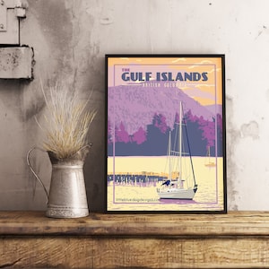 Le Isole del Golfo BC - Poster di viaggio vintage