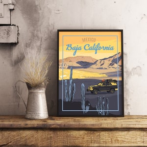 Póster Baja California México - Viagens Vintage
