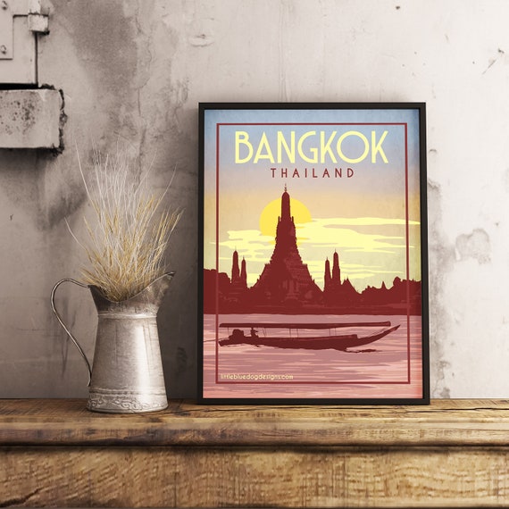 Poster Vintage Haute Qualité - Bateau En Thaïlande 'Rkoe' - Format 50x70 Cm - Papier - Marque PostersAndCo - Neuf Sous Tube