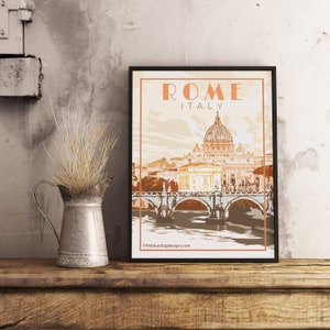 Rome Italie - Poster de voyage vintage